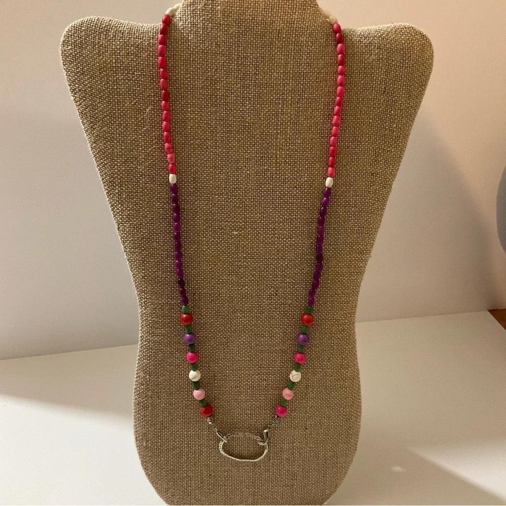 Hand Crafted Eyeglass Face Mask Holder Beaded Pink Purple White Green Silver